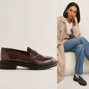 REFORMATION Agathea Chunky Loafers in Espresso Leather 7